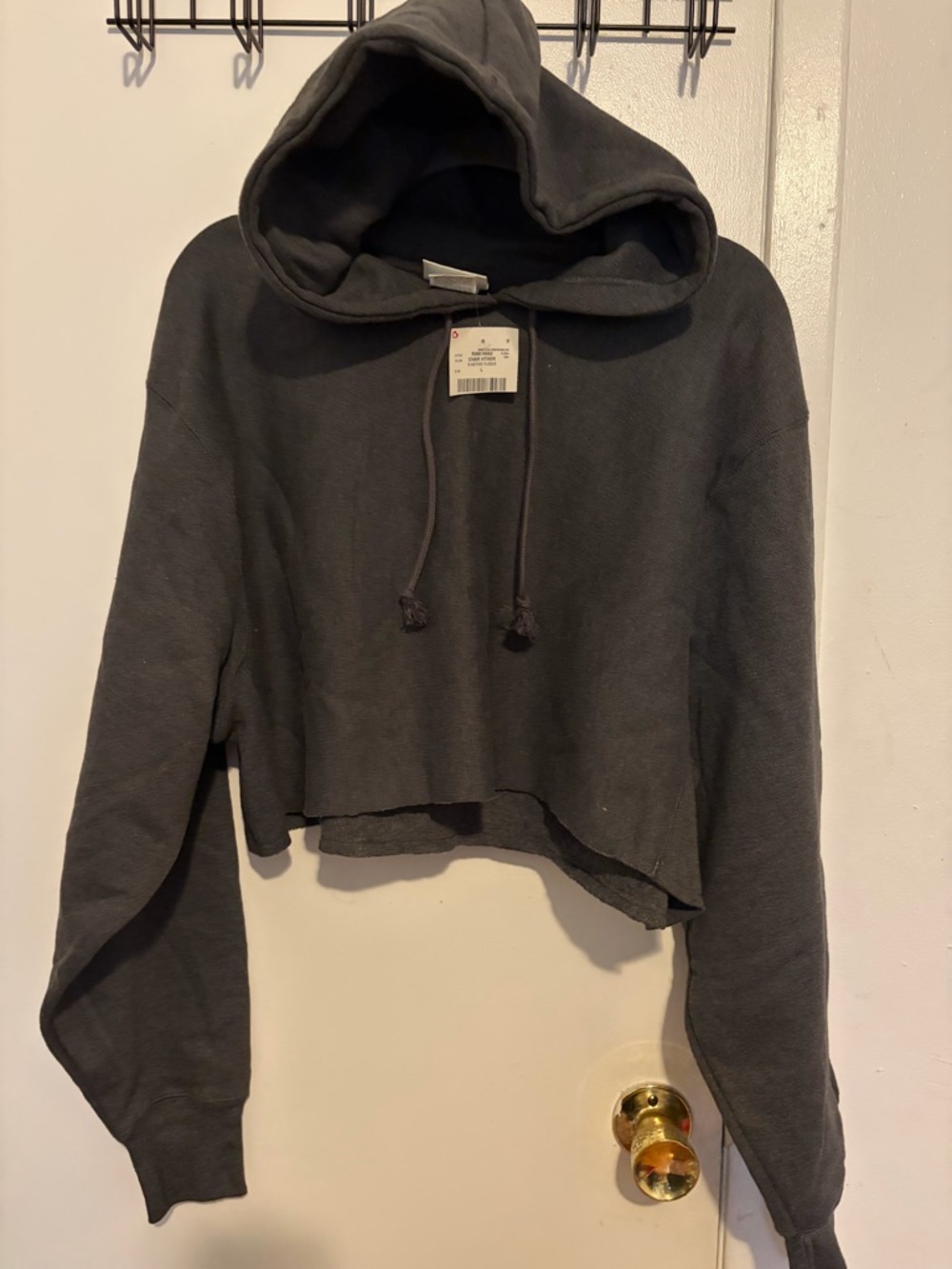 Champion Cropped Hooded Sweatshirt - Charcoal